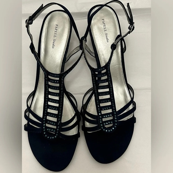 Papell Studio Women’s Navy Heel Sandals Size 11 - Picture 3 of 6